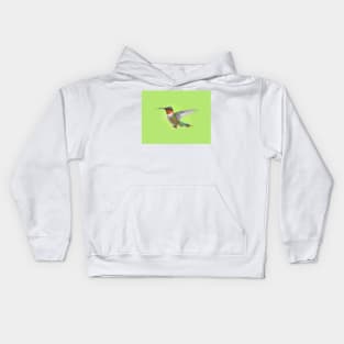 Ruby Throated Hummingbird Male Kids Hoodie